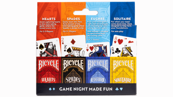 Bicycle 4 Game Pack (Euchre, Spades, Hearts and Solitaire) by US Playing Card - Image 2